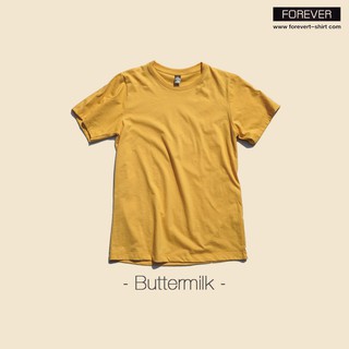 เสื้อยืด สี ButterMilk เรียบง่าย มีสไตล์ ไม่หด ไม่ย้วย เสื้อยืดสีพื้น เสื้อยืดคอกลม ใส่ได้ทั้งหญิงและชาย