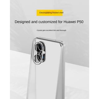 Yjd เคสโทรศัพท์ ชุบไฟฟ้า แบบใส กันกระแทก สําหรับ Huawei P50 Pro