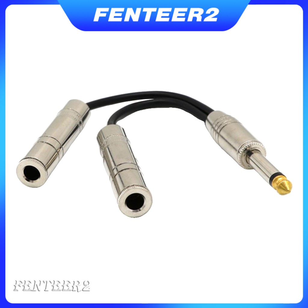 [Fenteer2 3c ] สายเคเบิลแยกเสียงโมโน ตัว Y ตัวผู้ ยาว 0.2 ม. 6.35 มม. เป็นตัวเมีย 2 × 1/4 นิ้ว