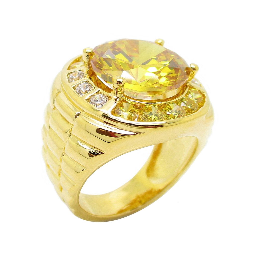 แหวนเงิน แหวนคู่ แหวนผู้ชาย แหวนผู้ชายแฟชั่น แหวนสีเหลือง พลอยบุศราคัม ประดับเพชร เพชร cz แท้ บุศราคัม ชุบทอง