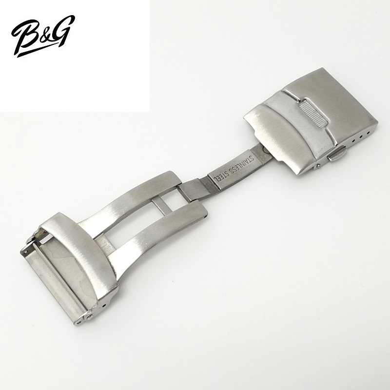 B&G บัคเคิล Buckle สายนาฬิกาโค้งหลังเต่า สแตนเลสเกรด 304 อย่างดี แถมฟรีเครื่องมือถอดสาย