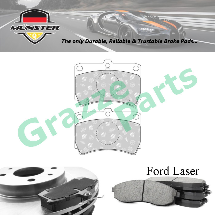 Münster ผ้าดิสก์เบรกหน้าสําหรับ Ford Laser (5th Gen) 323 MKIII (BF) 8V 1.3 1.5 1.6 GT 85-89 E3 E5 B6