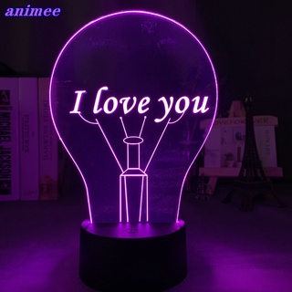 โคมไฟกลางคืน Led อะคริลิค รูป I Love You 3d เปลี่ยนสีได้ พร้อมเซนเซอร์สัมผัส สําหรับตกแต่งห้องนอนเด็ก