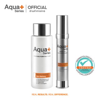 [AQUA9 ลด 130.-] AquaPlus Soothing-Purifying Toner 150 ml. &amp; Bright-Up Daily Moisturizer โทนเนอร์ มอยส์เจอร์ไรเซอร์