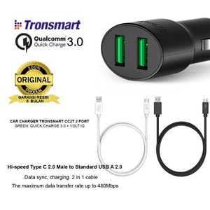 เครื่องชาร์จในรถยนต์ Tronsmart TS-CC2TF Qualcomm Quick Charger 3.0 + 1 ชิ้น CC04P