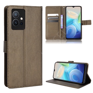 เคสโทรศัพท์หนัง PU ฝาพับ พร้อมช่องใส่บัตร สําหรับ VIVO Y30 5G Y305G Y 30 2022