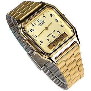 Casio รุ่น AQ230GA9B นาฬิกาข้อมือ AnalogDigital ใส่ได้ทั้งชายและหญิง แสตนเลสสีทองเต็ม