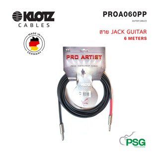 KLOTZ CABLE :  PROA060PP JACK GUITAR CABLES 6 METERS Made in Germany