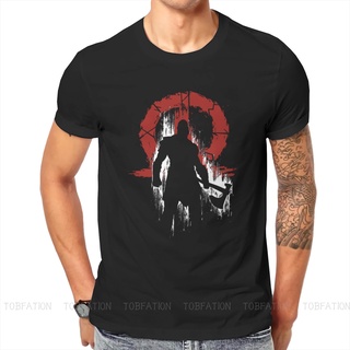 เสื้อยืดคอกลม พิมพ์ลาย Kratos Silhouette God of War Game สไตล์วินเทจ ขนาดใหญ่ สําหรับผู้ชาย