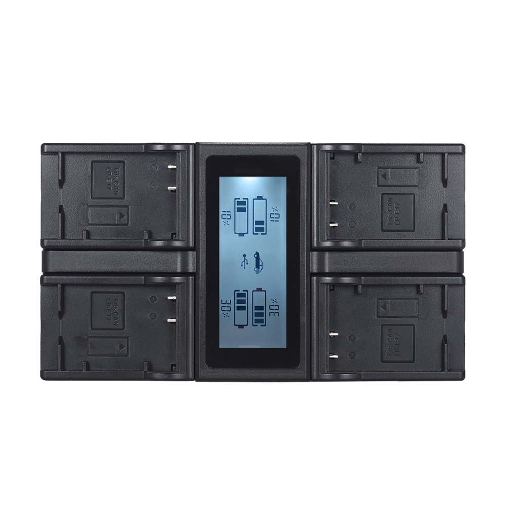 Andoer NP F970 4 Channel Digital Camera Battery Charger w LCD Display