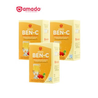 Amado Ben-C - อมาโด้ เบญ-ซี วิตามินซีเม็ดฟู่ 3 กล่อง (1กล่อง บรรจุ10เม็ด)