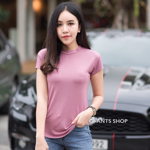 Gi-ANTS🌸 เสื้อยืดคอชิดแขนเต่อ ผ้าเรย่อน CARDIGAN_NISTA (GIA5E)