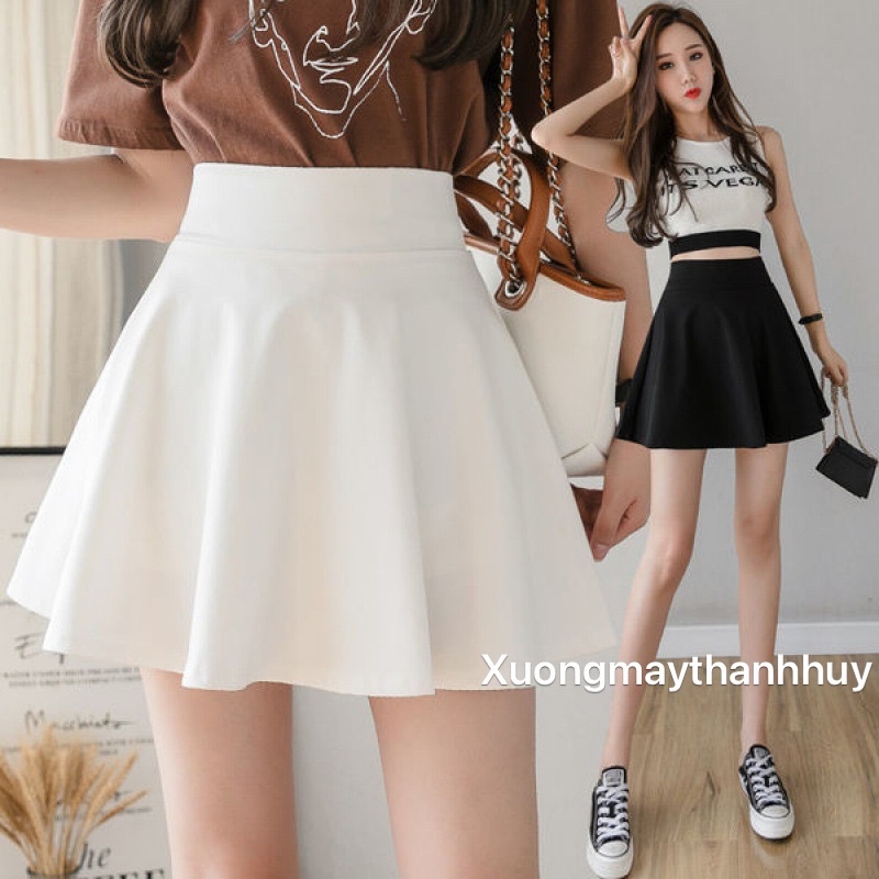 A-Line กระโปรงบาน กระโปรงสั้นเอวสูงพร้อมกางเกงชั้นในในรหัสใหม่-M314