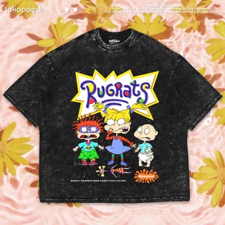 เสื้อยืดผ้าฝ้ายพิมพ์ลายขายดี เสื้อยืด พิมพ์ลาย RUGRATS ขนาดใหญ่ | เสื้อยืด พิมพ์ลายซักผ้า | เสื้อยืด ขนาดใหญ่ | เสื้อยืด