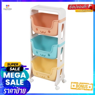 ชั้นวางของ 3 ชั้น มีล้อ STACKO MARU 39.5x25x95 ซม.3-TIER ROLLING STORAGE CART STACKO MARU 39.5X25X95CM