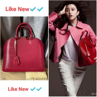 ของแท้💖 lv alma mm dc14 สี fuchsia