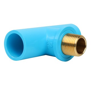 Joints MPT BRASS FAUCET TEE SOCKET PVC SCG 1/2" LITE BLUE Pipe fitting Water supply system ข้อต่อ ข้อต่อสามทางเกลียวนอกท