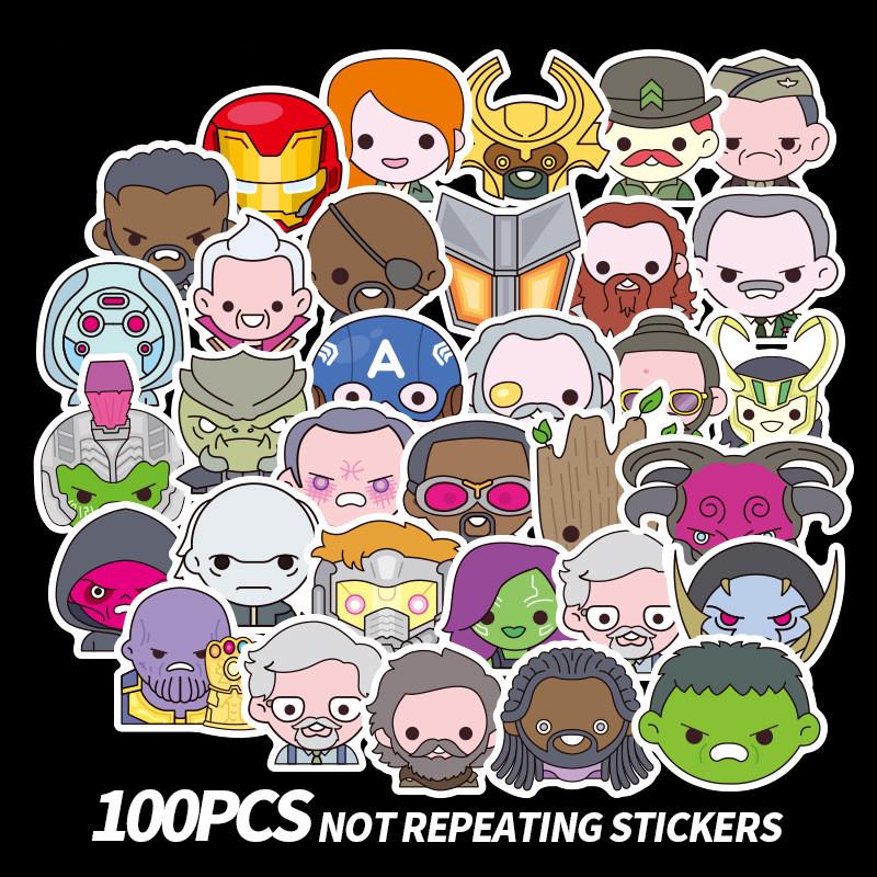 100Pcs/Set ❉ Marvel Superhero - Q Cartoonสติ๊กเกอร์ ❉ DIY Fashion Luggage Laptop Skateboard Decals Doodle สติ๊กเกอร์