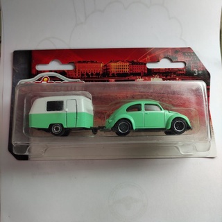 Majorette รถเต่า พ่วง สีเขียวมิ้น vw Beetle