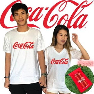 แบรนด์ Idea-T-Shirts เสื้อ Cotton  Comb แขนสั้น สีขาว สกรีนลาย Cocacola Cola โค้ก