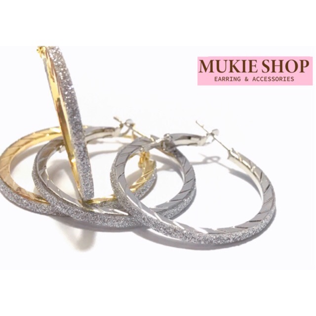 Mukie shop DIY ต่างหูห่วง ต่างหู ประกายเพชร มุกี้ ช้อป