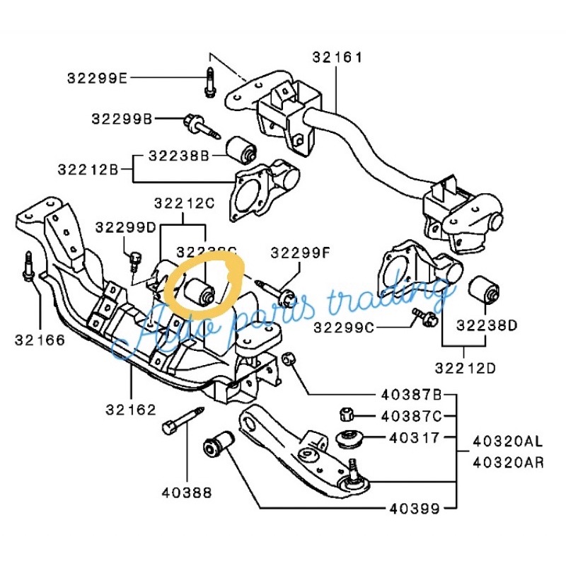 MITSUBISHI PAJERO IO H65 H76 ด้านหน้า AXLE BUSH