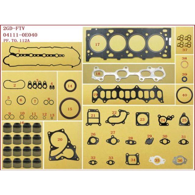 ปะเก็นชุดใหญ่Toyota Revo 2GD 1GD 3.0L 2.8L 04111-0E040 ガスケットエンジンスペアパーツ ...
