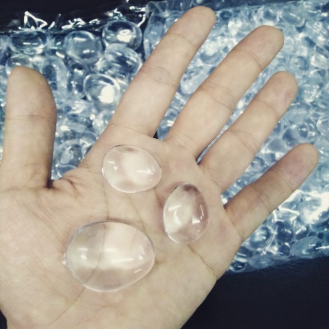 หินพลาสติก ทรงบัวลอย สีใส หินปลอม ขนาด2-3cm - neotop