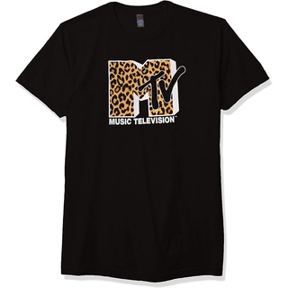 100%cotton เสื้อ ยืด ราคา ส่ง Fifth Sun Mens MTV Logo Cheetah Print T-Shirt men เสื้อ ยืด ผู้ชาย คอกลม โอเวอร์ ไซส์สามา