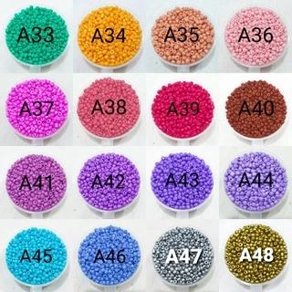[A17-A32] ลูกปัดเม็ดทราย 3มิล 25g+ (800เม็ด+)