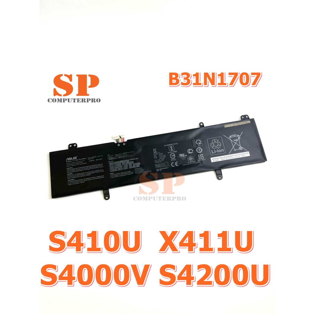 ASUS BATTERY แบตเตอรี่ของแท้ ASUS S410u S4000V S4200U S4200UQ X411U X411UA  X411UF X411UN  X411UQ Mo