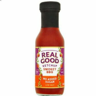 ( พร้อมส่ง )Real Good Ketchup Smokey b b q ซอส มะเขือเทศ กลิ่น บาร์บีคิว 285 กรัม