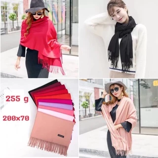 ผ้าพันคอ แคชเมียร์ ผ้าคลุมไหล่ของผู้หญิง 255g ขนาด200x70cm 🔥🔥มีราคาขายส่ง🔥🔥