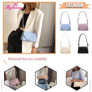 Beginning กระเป๋าสะพายไหล่กระเป๋าถือสําหรับสตรีหนัง Pu ลายหนังจระเข้ Crossbody