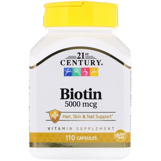 พร้อมส่ง!!! Century, Biotin, 5000 mcg, 110 Capsules