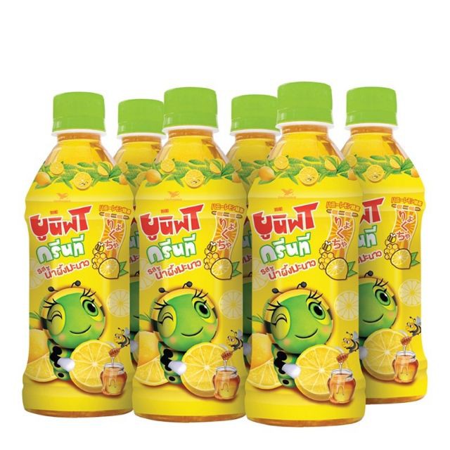 Unif ยูนิฟ ชาเขียว รสน้ำผึ้งมะนาว ขนาด 350ml/ขวด แพ็คละ6ขวด ยกแพ็ค 6ขวด Green Tea Honey Lemon