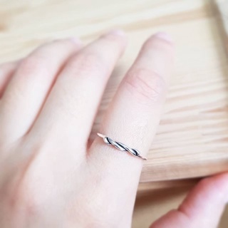 Minimalist925 แหวนลวดพันเงินแท้