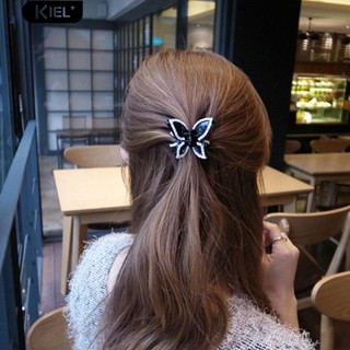 ‴แฟชั่น Rhinestone ผีเสื้อ Hairclip ผู้ถือผมหางม้าอุปกรณ์เสริมผม