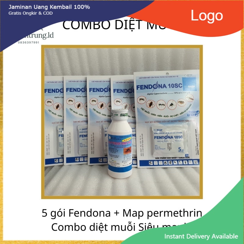 { Combo เครื่องไล่ยุง PERMETHRIN 50EC 1 ขวด (100ml) + FENDONA 5 ซอง (5ml) }
