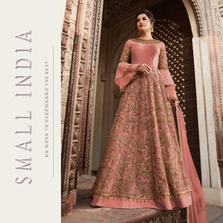 {**ส่งฟรี**} SMALL INDIA 🌷 Heavy Net Embroidery work 🌷 Anarkali Suit