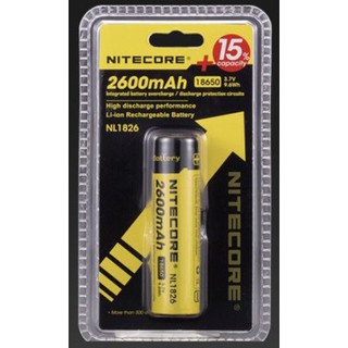 Nitecore ถ่านชาร์จ NL1826 2600mAh 3.7V 1 ก้อน ของแท้ สามารถออกใบกำกับภาษีได้