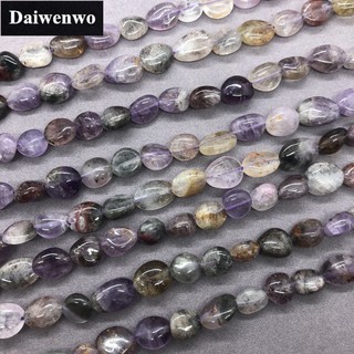 Purple Phantom Quartz Beads ผีสีม่วงควอตซ์ลูกปัดหินหลวมธรรมชาติผิดปกติกรวดรูปร่าง DIY