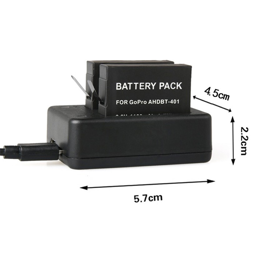 AHDBT-401 Dual USB Charger for GoPro Hero 4 / AHDBT-401 ดับเบิ้ล usb ชาร์จ GoPro Hero 4