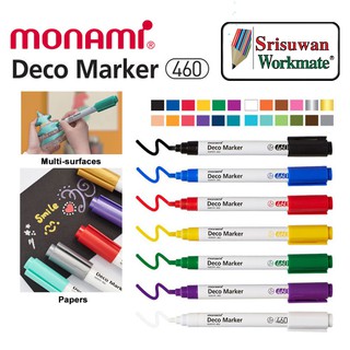 MONAMI Deco Marker 460 ปากกาเพ้นท์ กันน้ำ ปากกาเขียนแก้ว พลาสติก โลหะ ผ้า ไม้ ปากกาตกแต่ง โมนามิ ปากกาเพ้นท์รองเท้า