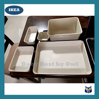 IKEA *พร้อมส่ง* กล่องจัดระเบียบพลาสติด กล่องใส่ของ จัดระเบียบลิ้นชัก จัดระเบียบโต๊ะ หลายขนาด NOJIG นอยิก สีเบจ สีขาว