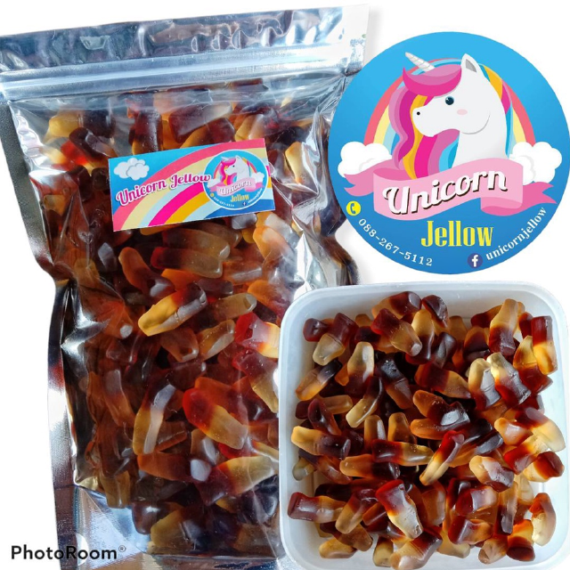 เยลลี่โคล่า รสโคล่าซ่า เนื้อนุ่มหนึบ ถุงใหญ่ จุใจ ขนาดถุงละ 500g