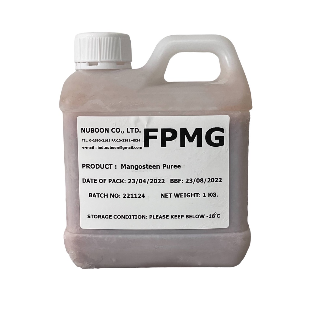 Nuboon น้ำมังคุดบดแช่แข็ง คั้นสด​แท้​จาก​ธรรมชาติ​ไม่มี​สาร​ปรุงแต่ง​ แพค 1 กก. (FPMG)