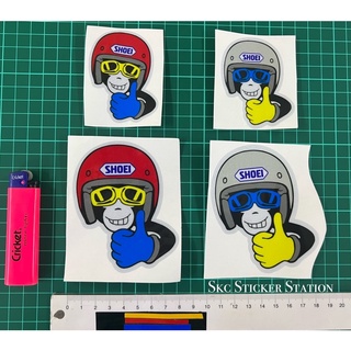 Shoei monkey (สีเทา / สีแดง) สติกเกอร์พิมพ์ &amp; ลามิเนต &amp; หมวกกันน็อค Diecut 3 ม.