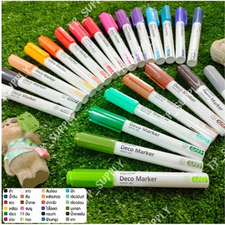 Deco Marker 460 ปากกามาร์คเกอร์ ปากกาเขียนแก้ว กระจก โลหะ ไม้ ยาง หิน เหล็ก #set3 BASIC COLOURS (จำนวน 1 ด้าม)