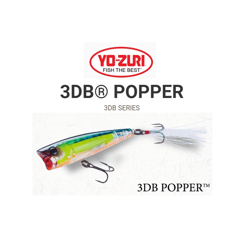 Yo Zuri Duel 三维B Popper 75 mm Topwater เหยื่อตกปลาลอยน้ํา